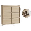 Wooden Shoe Organizer Cabinet with Adjustable Shelf, Hidden Shoe Storage with 6 Flip Drawers, Narrow Freestanding Shoe Storage Organizer for Entry - 2 of 4