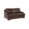 Home Imports Emporium Genuine Leather Loveseat Sofa – Tan Leather Couch with Goose Feather Cushions, Deep Seating, and Mid-Century Modern Design. - 2 of 4