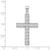 Black Bow Jewelry Rhodium-Plated Sterling Silver CZ Large Cross Pendant, 25 x 42mm - 4 of 4