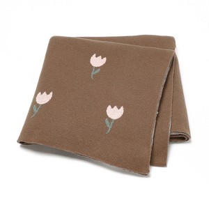 MyKids-USA Best-Selling Knitted Baby Blanket With Fresh Floral Design: New Collection For Spring, Autumn, And Winter - 1 of 2