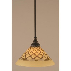 Toltec Lighting Any 1 - Light Pendant in  Dark Granite with 10" Chocolate Icing Shade - 1 of 1