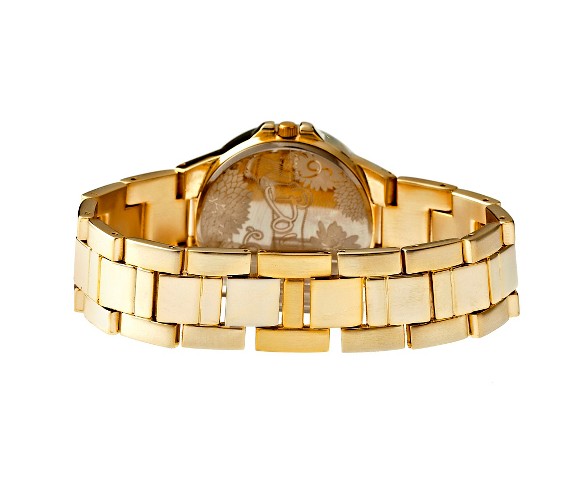 Women's Boum Cachet Watch with Custom Stone-Inlaid Dial-Gold/Blue