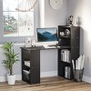 HOMCOM Modern Compact Computer Desk with 6-Tier Storage Shelves Combo, Writing Table Workstation with Bookshelf for Home Office - image 2 of 4