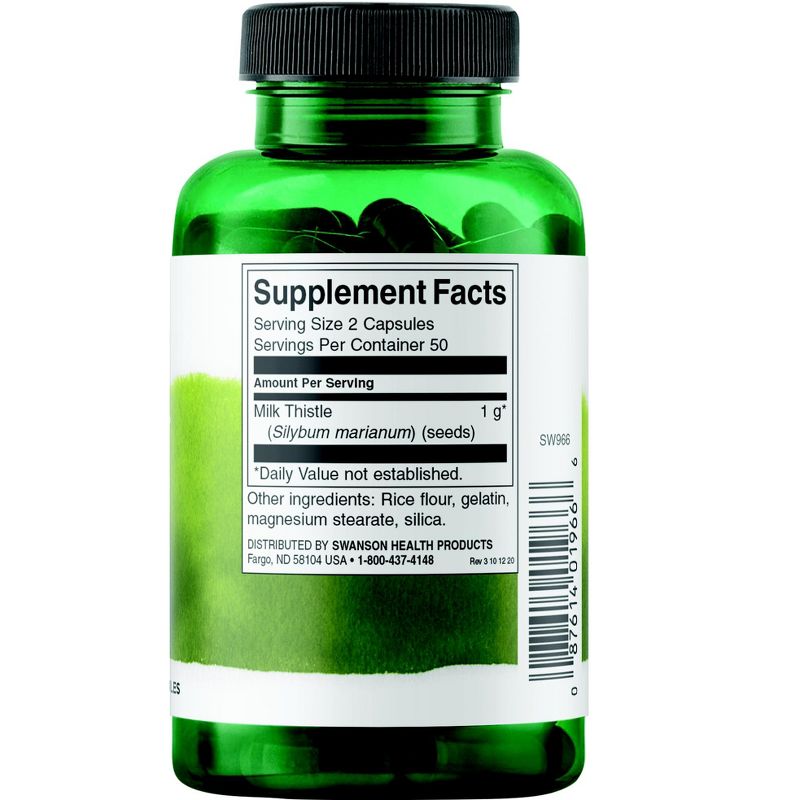 Swanson Herbal Supplements Milk Thistle 500 mg Capsule 100ct, 2 of 7
