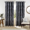 RT Designers Collection Hailey Halo Foil Blackout Polyester Grommet 2 Pack Window Curtain Panel Set 36" x 84" Black - 2 of 4