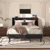 VECELO Upholstered Full/Queen Size Bed Frame with Headboard & Wingback, Platform Bed with USB & Type-C Ports - 2 of 4