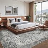 Acekool Abstract Area Rug, Washable Non-Slip Low Pile Carpet for Living Room Bedroom Kitchen, Soft Modern Distressed Accent Rug - 4 of 4