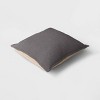 Square Linen Throw Pillow with Flange and Contrast Stitch Detail Gray - Threshold™ - 4 of 4