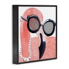 Stupell Industries Flamingo with Glam Pearls Framed Giclee Art, Black, 12" x 12" - 2 of 4