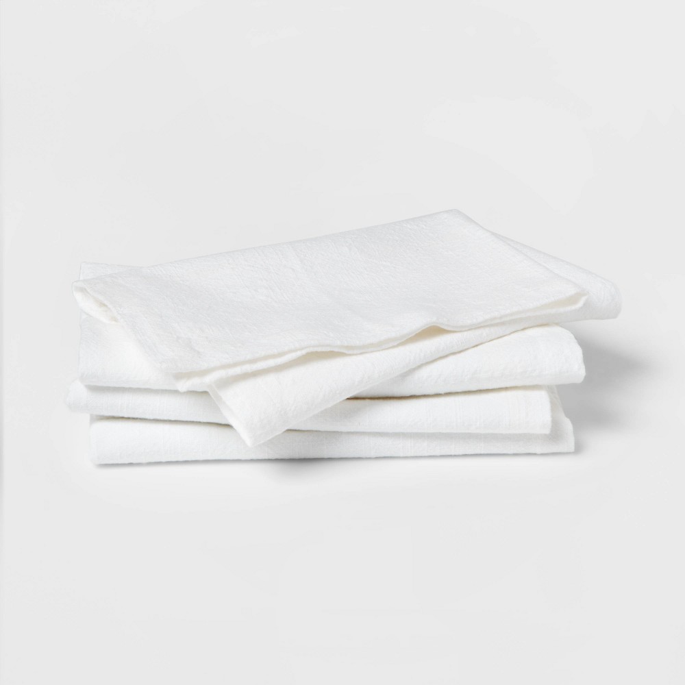 Photos - Tablecloth / Napkin 4pk Cotton Easy Care Napkins White - Threshold™
