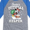 Boys' - Disney - Mickey Mouse Santas Official Helper Christmas Raglan Graphic T-Shirt - 2 of 3