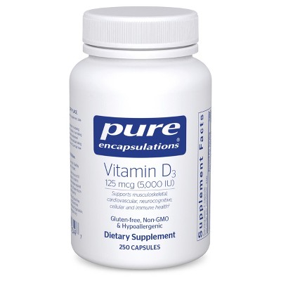 Pure Encapsulations Vitamin D3 125 mcg (5,000 IU) - Supports Bone, Joint, Breast, Heart, Colon, and Immune Health* - With Vitamin D