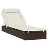vidaXL Sunbed with Foldable Roof Brown 83.9"x24.8"x38.2" Poly Rattan - 2 of 4