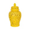 Decorative Ginger Jar with Lid - Handcrafted Lattice Design - Ceramic - Traditional Home Accent - Ideal for Home, Office, Bedroom, Living Room Décor - 2 of 4
