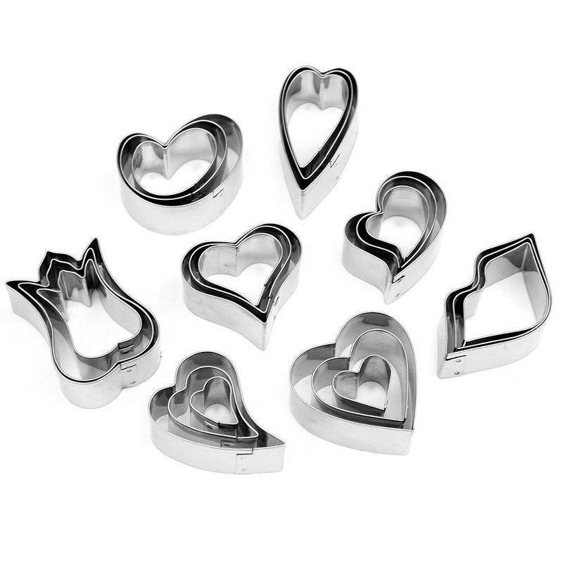 O'Creme Mini Heart Cookie Cutter, Stainless Steel, Set of 24 Pcs, 3 of 4