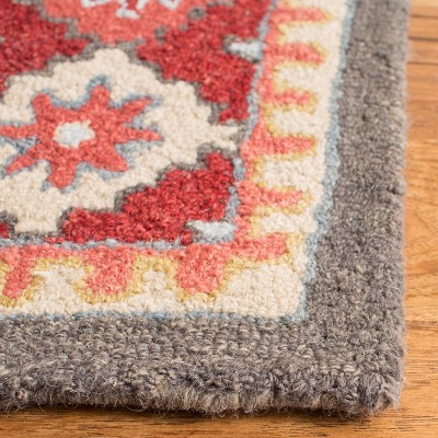 Handmade Rustic-Chic Red Wool Runner Rug - 2'3" x 11'