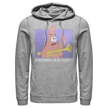 Men's SpongeBob SquarePants Patrick Mayonnaise Instrument Quote  Pull Over Hoodie - Athletic Heather - X Large