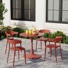 WestinTrends Playa Modern Stackable Resin Plastic Patio Dining Chair (Set of 4) - 2 of 4