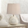 360 Lighting Cottage Accent Table Lamp 19 1/2" High Mercury Glass Teardrop Gray Drum Shade for Bedroom Bedside Nightstand Office - 2 of 4