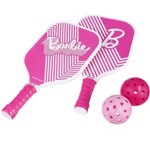 Barbie 7-Piece Pickleball Set - 2 Wood Paddles, 4 Pickleballs & Carry Bag Case - 1 of 4
