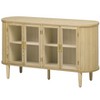 Okak Sideboard Cabinet, Bufft Cabinet with 4 Glass Doors and 4 Shelves, Storage Cabinet for Living Room, Dining Room, Kitchen, Natural - 3 of 4