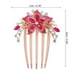 Unique Bargains Women's Rhinestone Inlaid Flower Hair Side Comb 3.54"x2.76" 1 Pc - 4 of 4