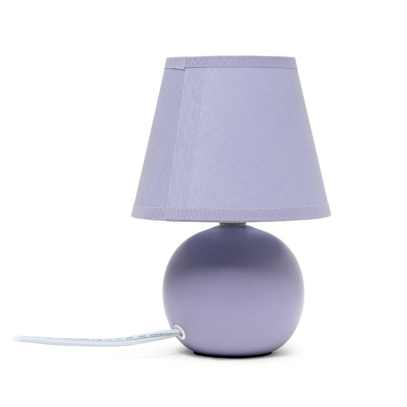 (Set of 2) 8.66" Petite Ceramic Orb Base Bedside Table Lamps with Matching Tapered Drum Shade - Creekwood Home, 2 of 10