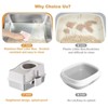 Stainless Steel Enclosed Cat Litter Box with High Sided Lid, Easy-Clean Detachable Tray, Odor Control, Includes Litter Mat & Scoop, Hidden Cat Toilet - 3 of 4