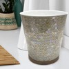 Pearl Escent Mosaic and Wood Bathroom Wastebasket - Nu Steel - 2 of 4