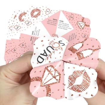 Big Dot of Happiness Bride Squad - Rose Gold Bridal Shower or Bachelorette Party Cootie Catcher Game - Truth or Dare Fortune Tellers - Set of 12