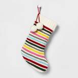 20" Knit Striped Christmas Stocking Brights - Wondershop™