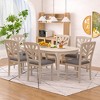 VECELO Rustic Wooden Dining Chairs, Rubber Wood Kitchen Chairs with Padded Seat & Elegant Hollowed Backrest, Gray - 4 of 4