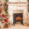 SUGIFT 1500W Electric Fireplace Heater, Infrared Space Heater with 3D Flame Effect, Black - 2 of 4