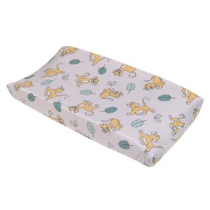 NoJo Disney Lion King Ivory, Teal, Sage and Gold Simba Future King Super Soft Changing Pad Cover - 1 of 3