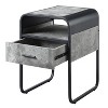 NicBex Modern Industrial Side Table with Metal Frame Contemporary End Table for Urban Decor - 2 of 4