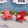 WestinTrends Malibu Kids Outdoor HDPE Plastic Adirondack Patio Chairs with Cup Holders (Set of 2) - 2 of 4