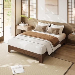 10.24" High Storage Platform Bed Frame - Wood & Metal Slats, No Box Spring Needed | Headboard Not Included, Easy Assembly - 1 of 4