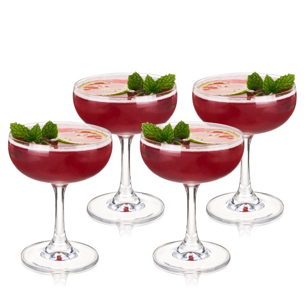 True Coupe Glasses Set of 4, Cocktail Glasses for Espresso Martini, Aviation, Champagne, 7oz