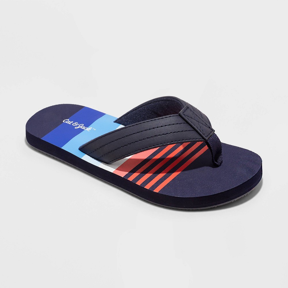 Boys' Cal Slip-On Flip Flop Sandals - Cat & Jack™ Navy Blue S