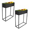 Sunnydaze Modern Simplicity 27.5" H Cold-Rolled Steel Outdoor Elevated Planter - Black Powder-Coated Finish - 4 of 4