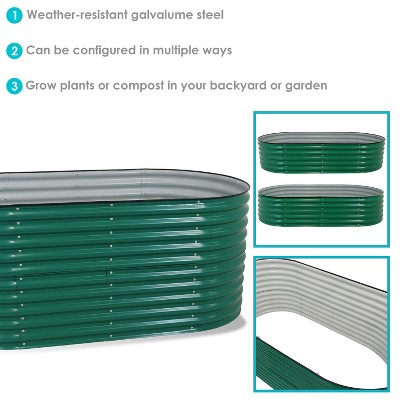 Large Green Galvalume Steel Raised Garden Bed - 79" x 32"