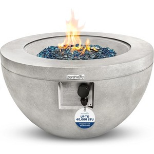 SereneLife Propane Gas Fire Pit - Round, 40k BTU - 1 of 4