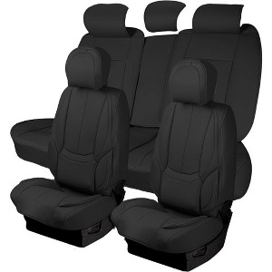 Zone Tech Car Leather Seat Covers for Front and Rear Seats Fully Covered Set of 5 Universal Fit Waterproof Fine Seat Protectors - 1 of 4