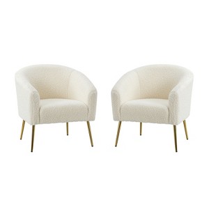 Set of 2 Vicenza Barrel Chair with Metal Legs | Karat Home - 1 of 4