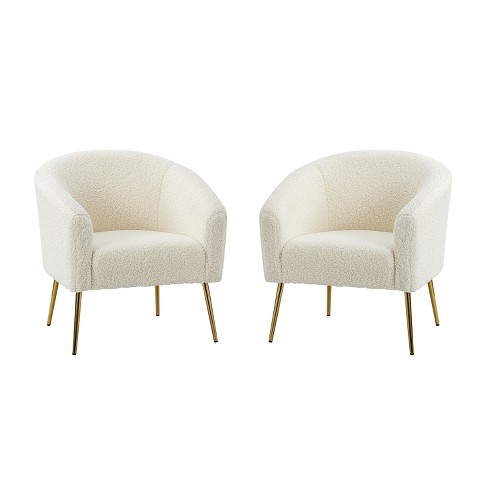 Set of 2 Vicenza Barrel Chair with Metal Legs | Karat Home - image 1 of 4