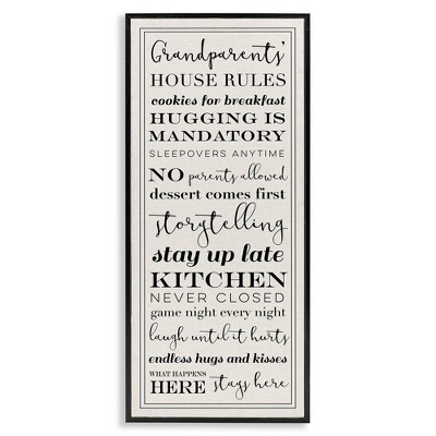 Stupell Industries Grandparents House Rules, 10" x 24"