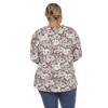 Womens Plus Pleated Long Sleeve Floral Print Blouse - White Mark - 3 of 4