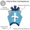 Big Dot of Happiness Blue Elegant Cross - Table Decorations - Boy Religious Party Fold and Flare Centerpieces - 10 Count - 3 of 4