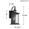 John Timberland Cameron Mission Outdoor Wall Light Fixture Textured Black Motion Sensor Dusk to Dawn 13 3/4" Clear Stripped Glass for Post Exterior - image 4 of 4