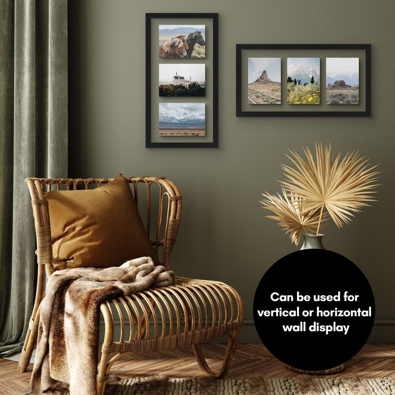 Americanflat Floating Collage Frame - Display Three Photos, 4 of 9